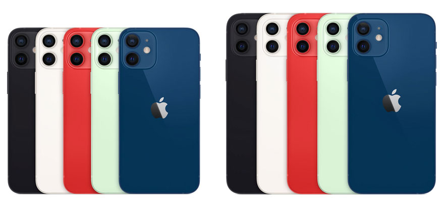 iPhone 12 mini and iPhone 12 colour options