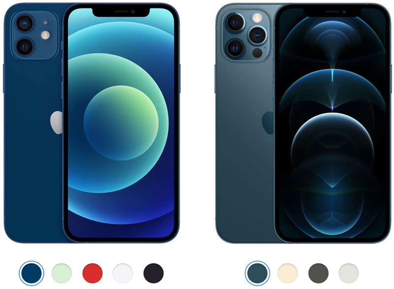 iPhone 12 vs iPhone 12 Pro Colour Options