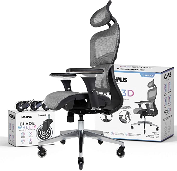 NOUHAUS Ergo3D Ergonomic Office Chair Silver