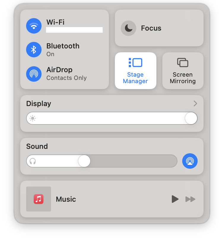 Control Centre Stage Manager