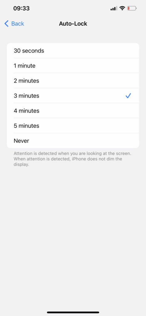 set auto lock duration