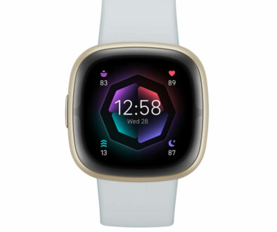 Fitbit Sense 2 bluemist band and gold case