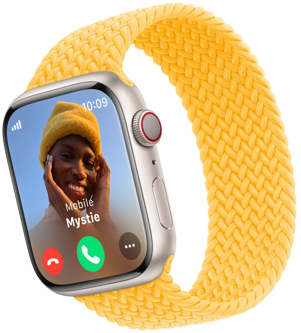 Apple Watch Series 9 Silver Aluminium Yellow Band