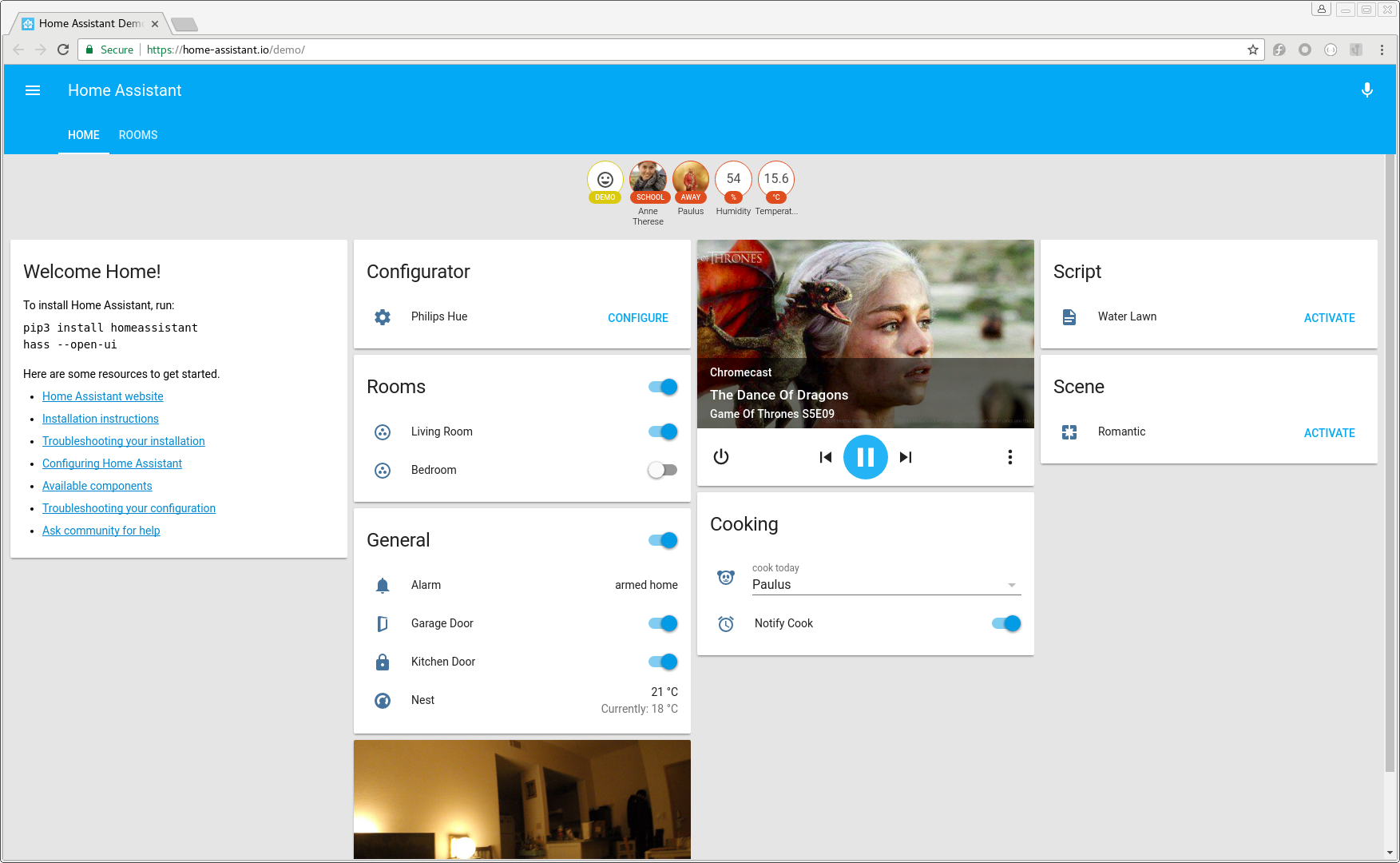 Screenshot of Home Assistant Frontend